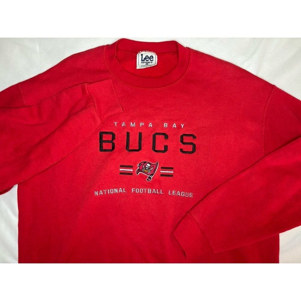 Vintage Tampa Bay Buccaneers Men's Crew Sweatshirt Large Lee Sport NFL Football